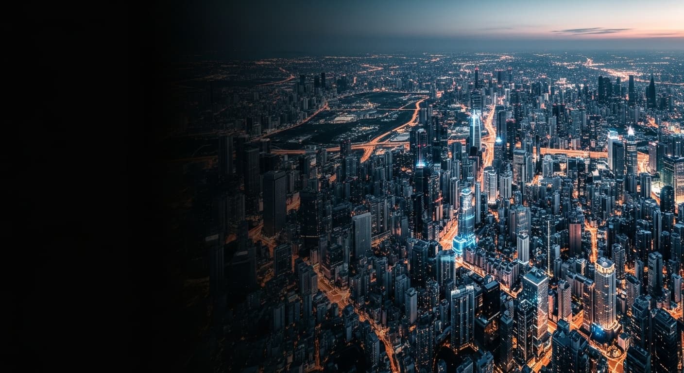AI-generated vertical city illustration for Asia
